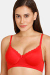 Romace Padded Non Wired Full Coverage T-Shirt Bra - Red — thumbnail 4