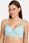 Romace Padded Non Wired Full Coverage T-Shirt Bra - Turquoise — thumbnail 1