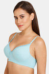 Romace Padded Non Wired Full Coverage T-Shirt Bra - Turquoise — thumbnail 2