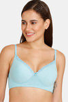 Romace Padded Non Wired Full Coverage T-Shirt Bra - Turquoise — thumbnail 4