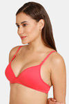 Romace Padded Non Wired Full Coverage T-Shirt Bra - Coral — thumbnail 2