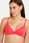 Romace Padded Non Wired Full Coverage T-Shirt Bra - Coral — thumbnail 4