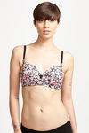 Rosaline Basic Print Padded Non Wired 3/4th Coverage T-Shirt Bra-Just Being Print Pink — thumbnail 1