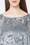 Cloth Haus Velvet Loungewear Top - Grey — thumbnail 6