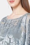 Cloth Haus Velvet Loungewear Top - Grey — thumbnail 7
