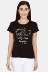 Rupa Cotton Printed T-Shirt - Black — thumbnail 1