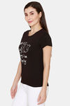 Rupa Cotton Printed T-Shirt - Black — thumbnail 2