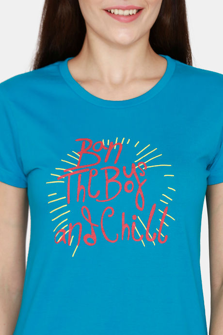 Rupa Cotton Printed T-Shirt - Sea Green — image 5