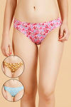 Rosaline Medium Rise Three-Fourth Coverage Bikini Panty (Pack of 3) - Multicolor — thumbnail 10