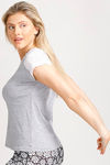 West Vogue Easy Movement T-Shirt- Grey Melange — thumbnail 2