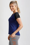 West Vogue Easy Movement T-Shirt- Blue — thumbnail 2