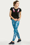 West Vogue High Compression Nouveau Soft Legging - Blue N Print — thumbnail 6