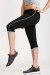 West Vogue Easy Movement Straight Fit Crop Pants- Black — thumbnail 2