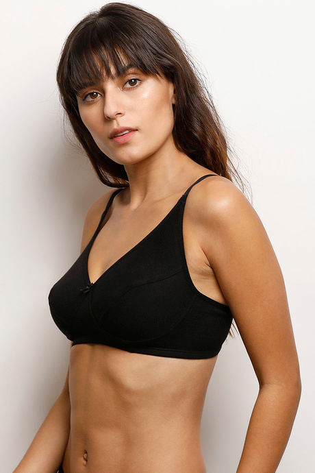 Rosaline Basics Single Layered Non Wired 3/4th Coverage Bra - Black — image 2