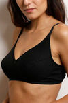 Rosaline Basics Single Layered Non Wired 3/4th Coverage Bra - Black — thumbnail 5