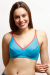 Rosaline Basics Single Layered Non Wired Medium Coverage Bra - Turquoise — thumbnail 1