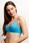 Rosaline Basics Single Layered Non Wired Medium Coverage Bra - Turquoise — thumbnail 2