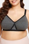 Rosaline Everyday Double Layered Non Wired Full Coverage Super Support Bra - Anthracite — thumbnail 4