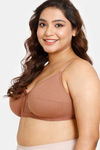 Rosaline Everyday Double Layered Non Wired Full Coverage Super Support Bra - Nutmeg — thumbnail 3