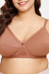 Rosaline Everyday Double Layered Non Wired Full Coverage Super Support Bra - Nutmeg — thumbnail 4
