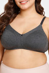 Rosaline Everyday Double Layered Non-Wired 3/4th Coverage Super Support Bra - Anthracite2 — thumbnail 4