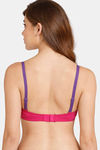 Rosaline Fashion Padded Non Wired 3/4th Coverage T-Shirt Bra - Fuchsia Red — thumbnail 2