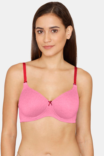 Rosaline Fashion Padded Non Wired 3/4th Coverage T-Shirt Bra - Pink Lemonade