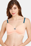 Rosaline Fashion Padded Non Wired 3/4th Coverage T-Shirt Bra - Salmon — thumbnail 1