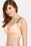 Rosaline Fashion Padded Non Wired 3/4th Coverage T-Shirt Bra - Salmon — thumbnail 3