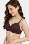 Rosaline Padded Non Wired 3/4th Coverage T-Shirt Bra - Fig — thumbnail 3