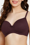 Rosaline Padded Non Wired 3/4th Coverage T-Shirt Bra - Fig — thumbnail 4