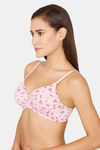 Rosaline Padded Non Wired 3/4th Coverage T-Shirt Bra - Hibiscus — thumbnail 2