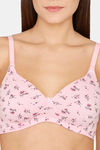 Rosaline Padded Non Wired 3/4th Coverage T-Shirt Bra - Hibiscus — thumbnail 4