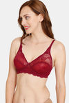 Rosaline Everyday Single Layered Non Wired 3/4th Coverage Sheer Lace Bra - Raspberry Radiance2 — thumbnail 3