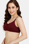 Rosaline Everyday Double Layered Non Wired 3/4th Coverage T-Shirt Bra - Syrah — thumbnail 3