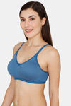 Rosaline Everyday Double Layered Non Wired 3/4th Coverage T-Shirt Bra - Vallarta Blue — thumbnail 2