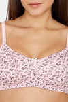 Rosaline Everyday Double Layered Non-Wired 3/4th Coverage T-Shirt Bra - Pink Floral Pt — thumbnail 4