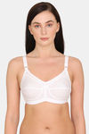 Rosaline Everyday Single Layered Non Wired Full Coverage Basic Bra - Bright White — thumbnail 1