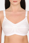 Rosaline Everyday Single Layered Non Wired Full Coverage Basic Bra - Bright White — thumbnail 4
