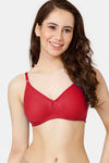 Rosaline Everyday Double Layered Non Wired 3/4th Coverage T-Shirt Bra - Coral — thumbnail 1