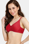 Rosaline Everyday Double Layered Non Wired 3/4th Coverage T-Shirt Bra - Coral — thumbnail 3