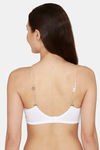 Rosaline Everyday Double Layered Non Wired Medium Coverage T-Shirt Bra With Transparent Straps - Bright White2 — thumbnail 3