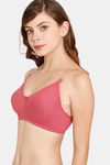 Rosaline Everyday Double Layered Non-Wired Medium Coverage T-Shirt Bra With Transparent Straps - Malaga — thumbnail 3