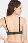 Rosaline Wired Medium Coverage Push-Up Bra - Anthracite — thumbnail 2