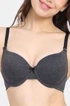 Rosaline Wired Medium Coverage Push-Up Bra - Anthracite — thumbnail 4