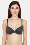 Rosaline Wired Medium Coverage Push Up Bra - Anthracite2 — thumbnail 1
