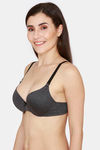 Rosaline Wired Medium Coverage Push Up Bra - Anthracite2 — thumbnail 2