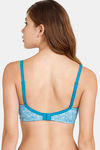Rosaline Everyday Double Layered Non-Wired 3/4th Coverage T-Shirt Bra - Fjord Blue — thumbnail 2