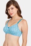 Rosaline Everyday Double Layered Non-Wired 3/4th Coverage T-Shirt Bra - Fjord Blue — thumbnail 3