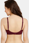 Rosaline Everyday Double Layered Non Wired 3/4th Coverage Lace Bra - Syrah — thumbnail 2